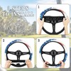Qiyupavto Blue Star Design Golf Cart Steering Wheel Cover 13~14