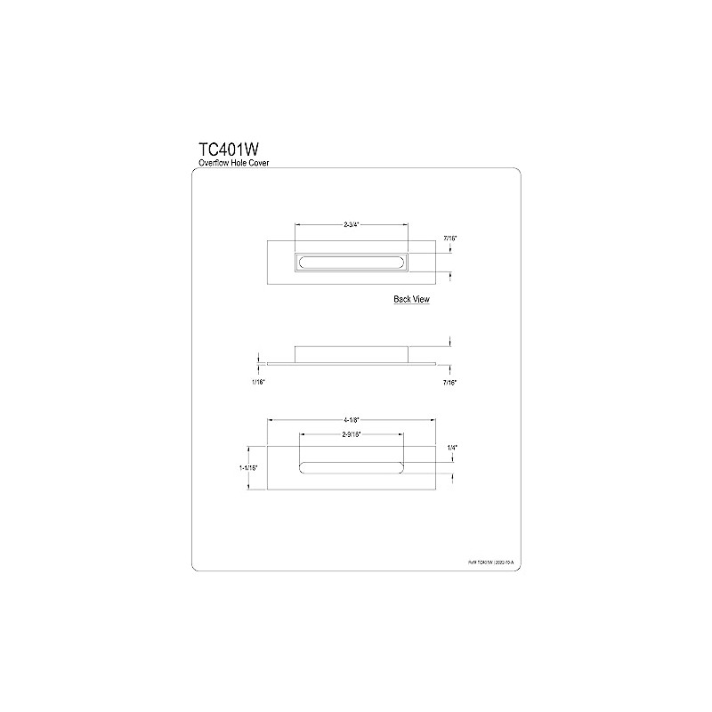 Kingston Brass TC401W Made to Match Bathtub Overflow Hole Cover,