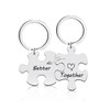 LEEQBCR 2 Unisex Couples Keyring Stainless Steel Pendant Puzzle Silver