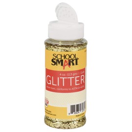 School Smart Craft Glitter, 4 Ounce Jar, Gold