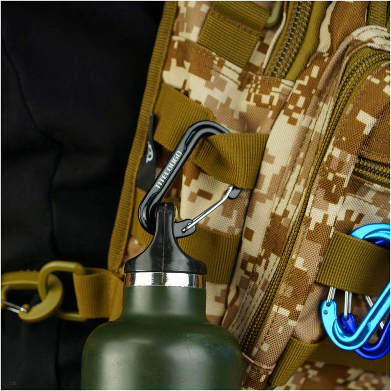 TITECOUGO Carabiner, Small, Multi-functional, Backpack, Small Items, Stylish, Aluminum, D