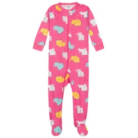 Gerber Baby Girl's 2-Pack Footed Pajamas, Cats