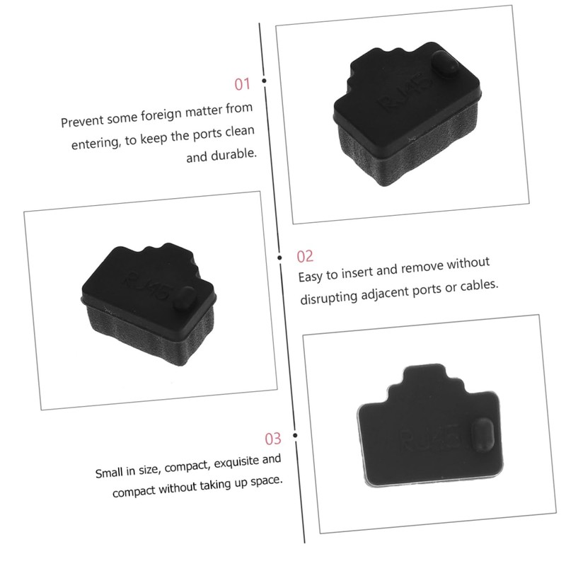 TEHAUX 50pcs Ethernet Port Plug Dust Covers for Desktop Computers