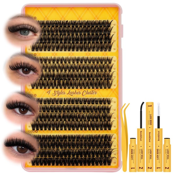 Lash Extension Kit Mixed Length 10-16mm 320PCS 60+70+80+100D Lash Clusters