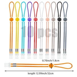 AWAVM10 Adjustable Colorful Buckle Elastic Mask Lanyards, Double Hook Anti Loss Fixed Mask Lanyards, Mask Extension Strap, Protect The Ears, Reusable, Masks, Hats, Certificates, Glasses