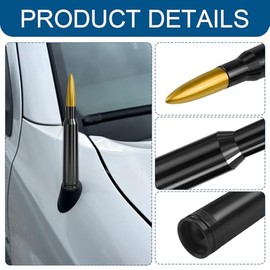 Antena tipo bala para automóvil, camión, antena de radio de alta resistencia, accesorios de decoración exterior, repuesto de antena automática para Fo