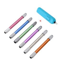 Hillento Pencil Extenders, Adjustable Dual Head Pencil Lengthener with Electric Eraser, Pencil Extender Holder for Colored Pencils (6 Pcs)