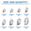 Glarks 100Pcs Adjustable 8-44mm Range 304 Stainless Steel Worm Gear