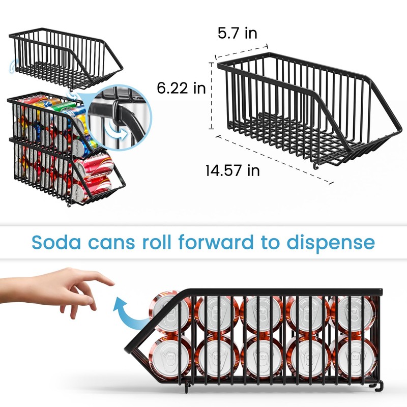 Boeetech Soda Can Organizer of 4 Pack,Stackable Can Organizer For
