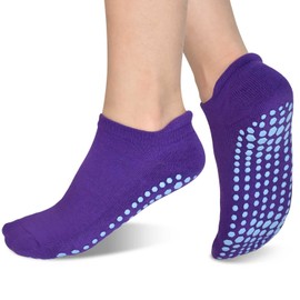 ELUTONG Pilates Socks with Grips for Women 1-3 Pairs Yoga Barre Ballet Dance Non Slip Crew Socks at Home Hospital