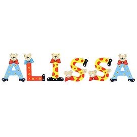 Playshoes Children's Wooden Letters Names Alissa – Assorted Colours