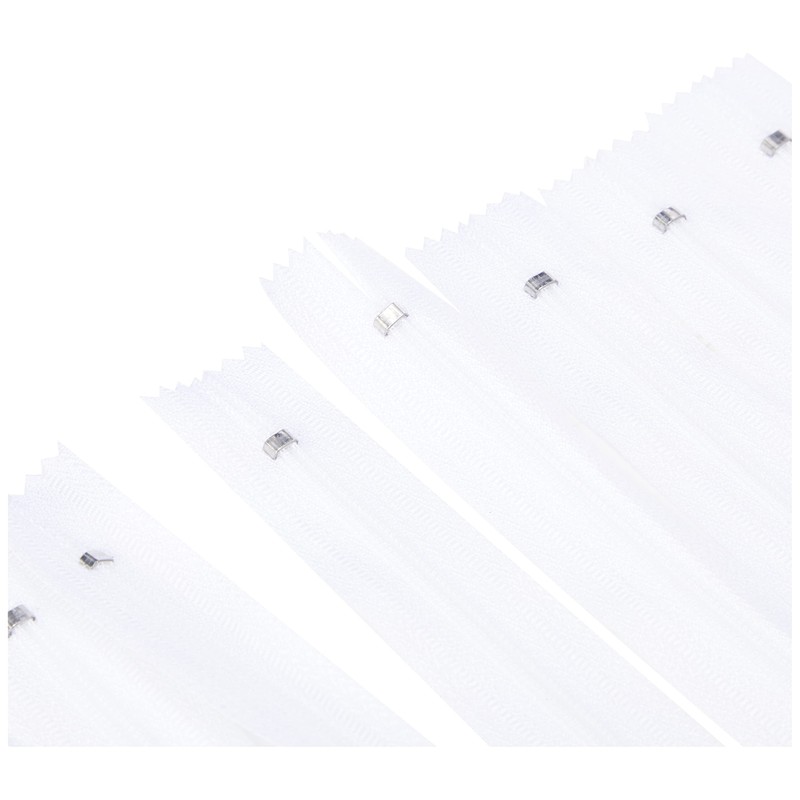 Trimz 35cm (~14inch) White one Way end Stop Zip with