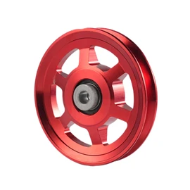 Gueiddi Aluminum GYM Pulley Wheel, Universal Aluminum Alloy Bearing Pulley Wheel for Cable Machine Gym Equipment Part Garage Door (Red 88-90mm)