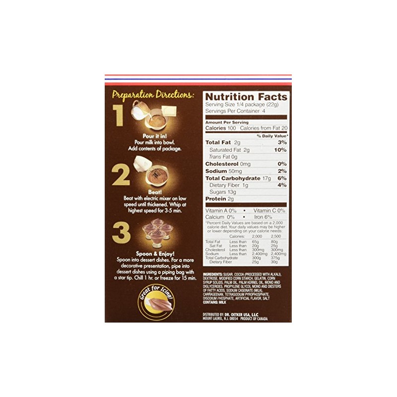 DR OETKER Mousse Chocolate Milk, 3.1 Ounces