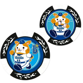 HOKUSHIN TRADING MK0472 Golf Ball Marker, Yokohama DeNA BayStars Chip Marker, DB. Starman, White