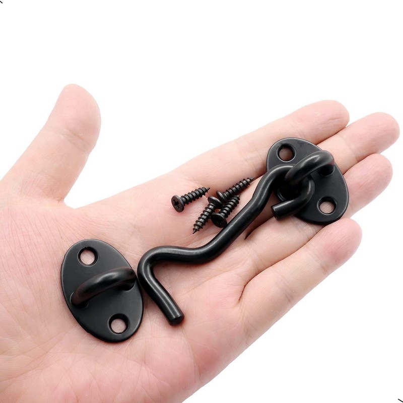 2Pcs 3 inch Barn Door Lock, Cabin Hook Eye Latch