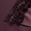 MVSUTA Ruffled Brown Modern Polyester Fabric Shower Curtain,Solid Chocolate Boho