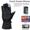 Harssidanzar Winter Motorcycle Gloves,Mens Long Gauntlet Leather Full Finger TouchScreen