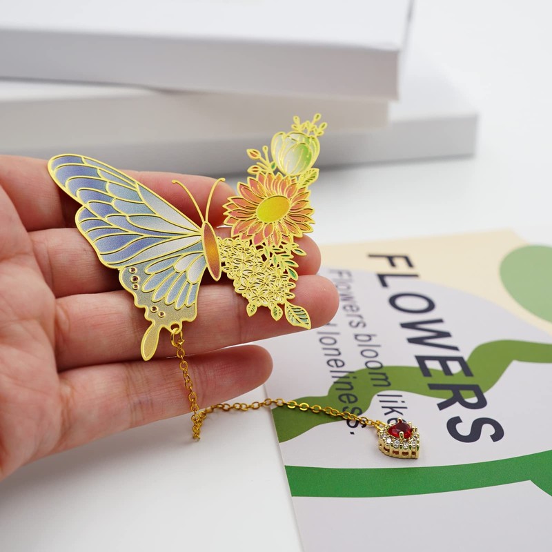 KIZOSA Butterfly Bookmarks for Women,Cute Funny Metal Bookmark,Unique Gifts Book