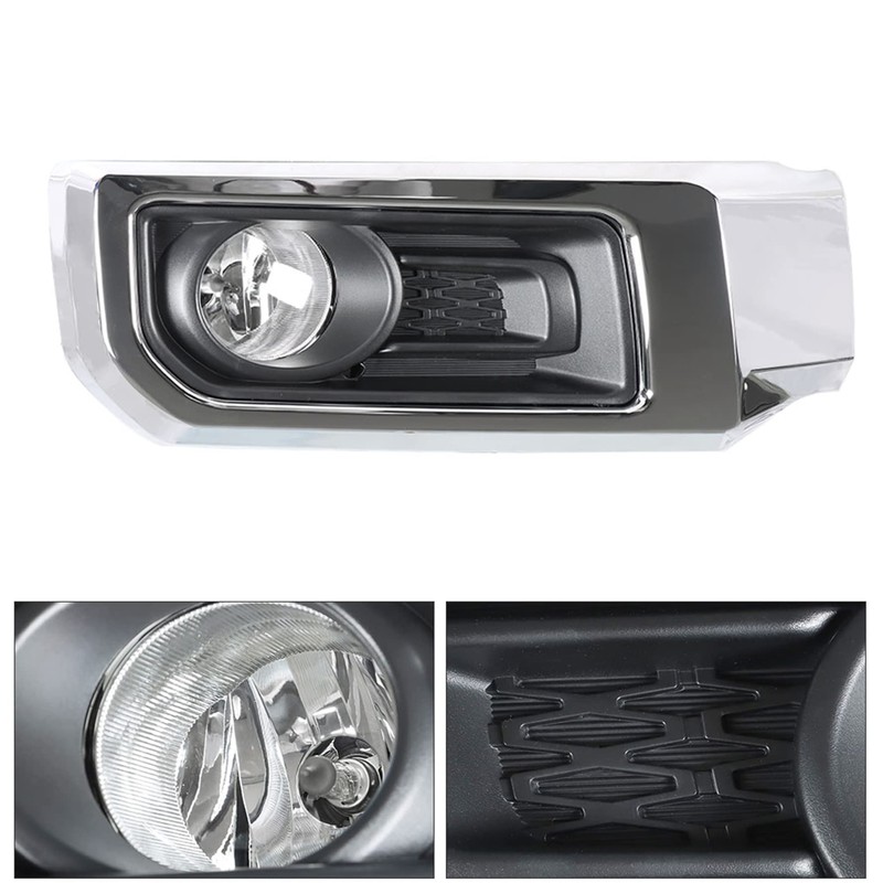 munirater 2-Pack Front Driving Fog Light with Chrome Bezel Set