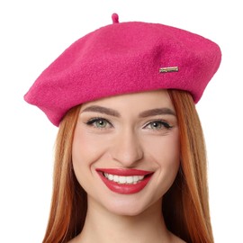 Gajaous Classic Wool Berets for Women, Ladies Stylish French Berets Painter's Hat, rose