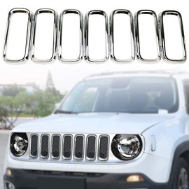 Front Grille Insert Ring Direct Replacement OE Clip in Grill Cover Trim Kit Compatible with Jeep Renegade (For Year 2015-2018)