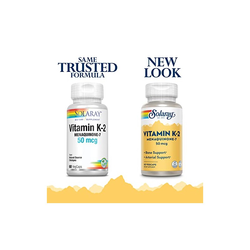SOLARAY K-2 Mk-7 50 Mcg VCapsules | 60 Count