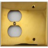 Unlacquered Polished Brass 2 Gang Combination Switch Plate - 1
