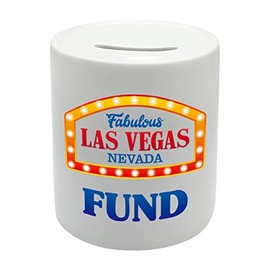 Coralgraph Inc BS071 Fabulous LAS VEGAS NEVADA FUND Novelty Gift Printed Ceramic Piggy Bank Money Saving Box