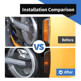 Voodonala for Ford Bronco Front Side Turning Lamp Cover Smoked BlackWarning Lamp Cover Trim Compatible with Ford Bronco 2021-2023 2&4Doors(2Pcs,ABS)