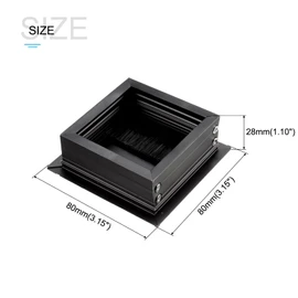 METALLIXITY Cable Cord Grommet (69x69mm/2.7"x2.7") 1Pcs, Aluminum Alloy Rectangle Cable Hole Cover with Brush - for Home Computer Desk Table, Black