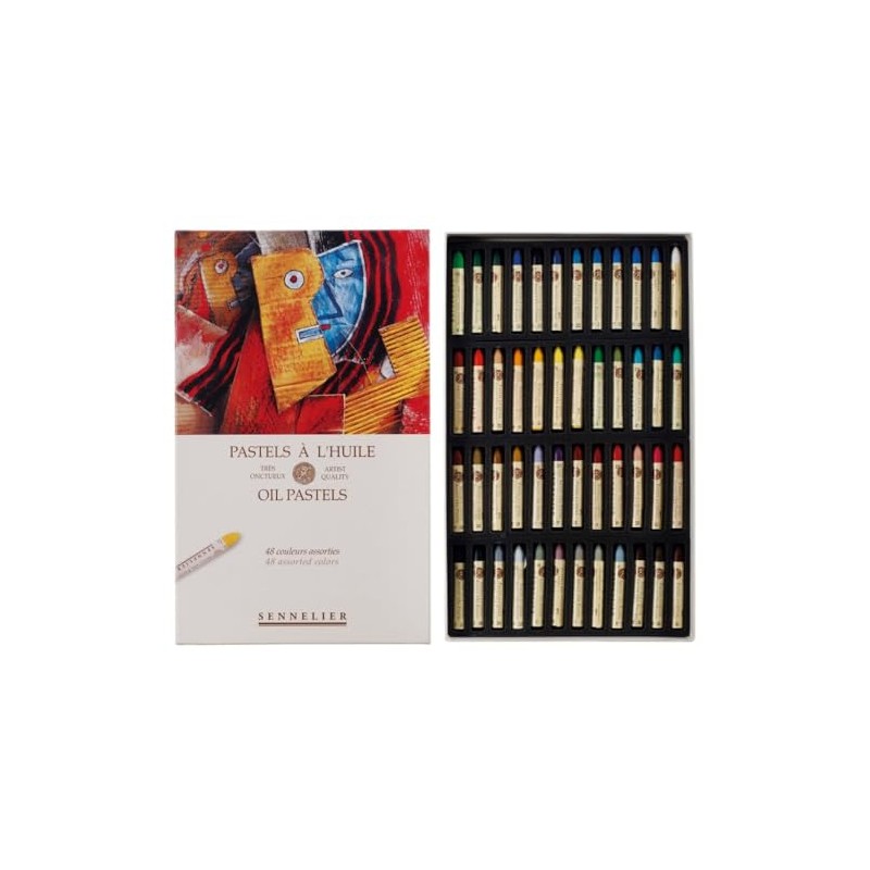 SENNELIER Cardboard Oil Pastel Set, 48 Count (Pack of 1),