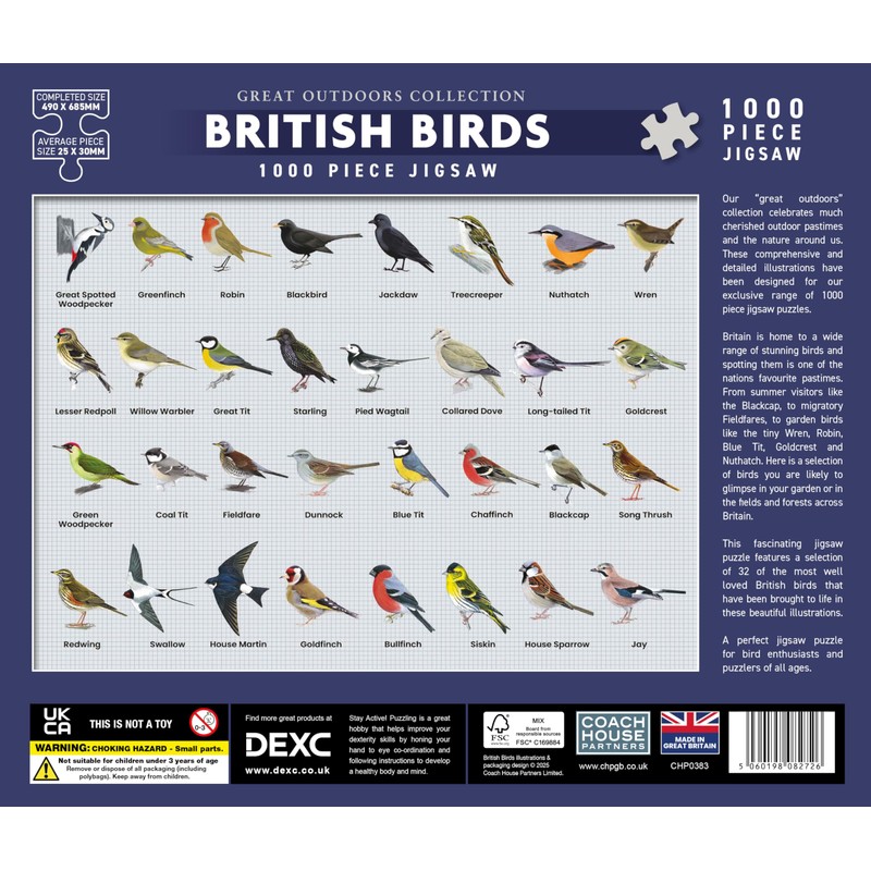 British Birds 1000 Piece Jigsaw