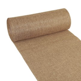Deko As Shabby Chic table runner in linen look, polyester, odourless, 30 cm x 5 m, cocos