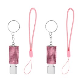 Framendino, 2 Pack Metal Bling Whistle for Coaches Pink Crystal Metal Whistles with Lanyard for Referees Training Outdoor Sports