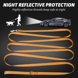 Extra Long Dog Leash 30 Feet XiaZ Long Leash 10/15/20/30/50/100ft for Dog Training Orange Long Line Dog Leash 30ft Long Dog Lead Nylon Padded Handle Reflective Hiking Camping Yard