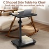 Aoligrace End Table with Wheels, 360°Swivel Height Adjustable Couch Side