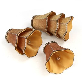 Fuloon Clip on Chandelier Lamp Shades, 3.14x5.51x4.72 in, Small Sconce Shades for Candelabra Bulbs, Rustic/European/French Country Style(6 Pack, Coffee)