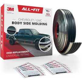 All-Fit Automotive Replacement Old Style Body Side Molding (2.5") – OEM Grade Chrome Trim fits 88-99 Chevy Tahoe, GMC Suburban, Yukon, Blazer, Jimmy OBS – Easy Install w/ 3M Automotive Tape (26 Ft)