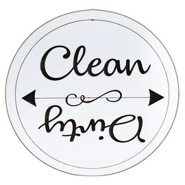 DISHWASHER MAGNET CLEAN DIRTY Sign Indicator with Strong Magnet Round Flip Laser Engraved White Flip Clean/Dirty Dish Wash Load Home Kitchen Decor Organizer 3" or 4"