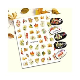 Autumn Leaf Maple Nail Sticker Fall Leaves Oak Nut Birds Nail Decals De009Sa Nail Wraps Stickers Manicure Supplies for Women Nails Full Long Lasting Easy Apply and Remove