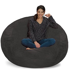 Chill Sack Bean Bag Chair Cover, 5-Feet, Ultrafur - Charcoal