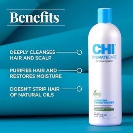 CHI CleanCare - Champú clarificante 25 fl oz - Limpia profundamente el cabello y el cuero cabelludo para eliminar la acumulación mientras purifica el 