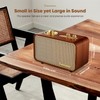 TRENBADER Retro Bluetooth Speaker, Wireless Speaker Walnut Wooden Am/Fm Radio