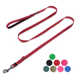 Hyhug Classic dog leads, the improved version of the adjustable long lead, the adjustment range: between 10 inches and 6 feet (small, dark red)