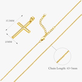 HOBATS Cross Necklace for Women 14K Gold Cross Necklaces for Women Gold Crosses Chain Pendant Necklace for Womens Blend Beauty With Sentiment Dainty Crosses Chain Pendant Necklaces for Womens 20/25mm (37MM)