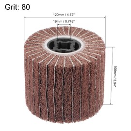 sourcing map 120mmx100mm Non-Woven Polishing Burnishing Wheel Abrasive Cloth Nylon Wire Drawing Flap Wheel 80 Grit for Stainless Steel Metal
