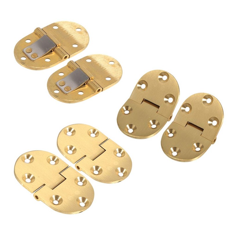 Round Edge Hinge Tray Hinge Set Brushed Solid Brass Butt