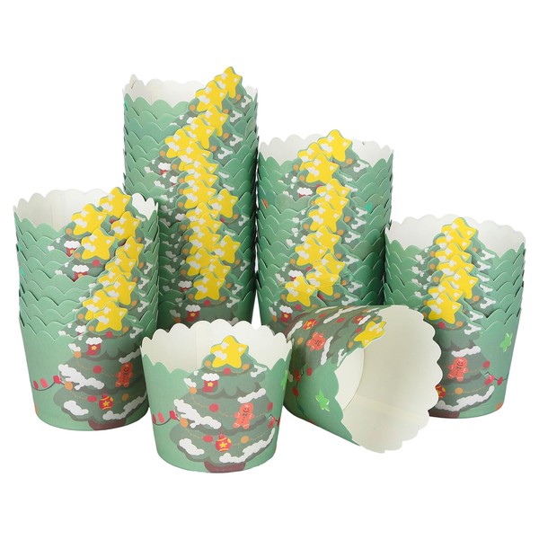 Pack of 50 Christmas Cupcake Liners, Christmas Paper Muffin Cases,