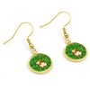 Corgie St Patrick's Day Drop Dangle Earring, Gold